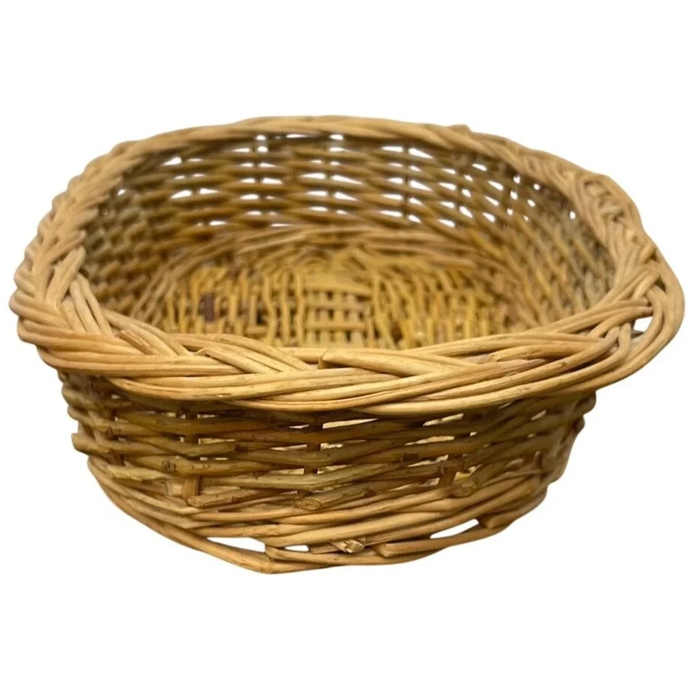 Woven‎ Wicker Basket Oval Farmhouse Bread Serving Rustic 10.5x7
